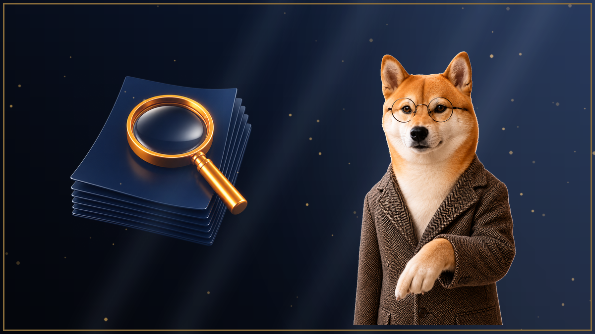 出金手順の書類を指し示す柴犬のイラスト・BigBoss出金方法のまとめ